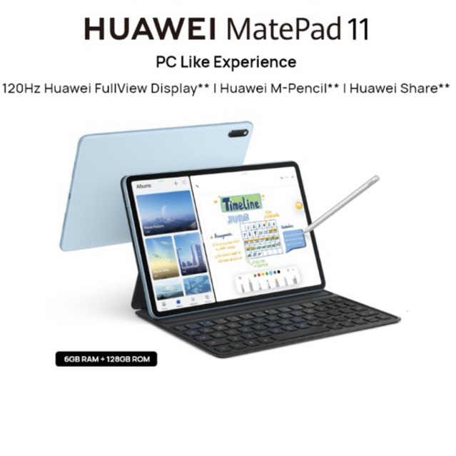 [SECOND DES 2022] HUAWEI MatePad 11 Tablet [6+128GB] | Smart Keyboard + M-Pencil | 120 Hz FullView D