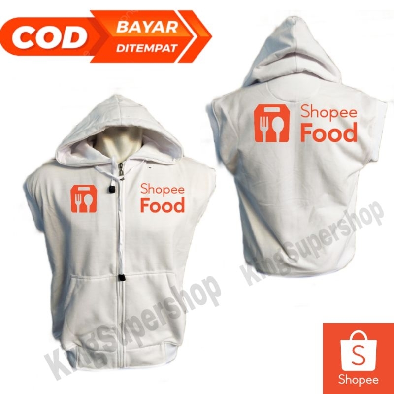 Jaket putih rompi driver poood jaket dewasa sopood express driver terbaru