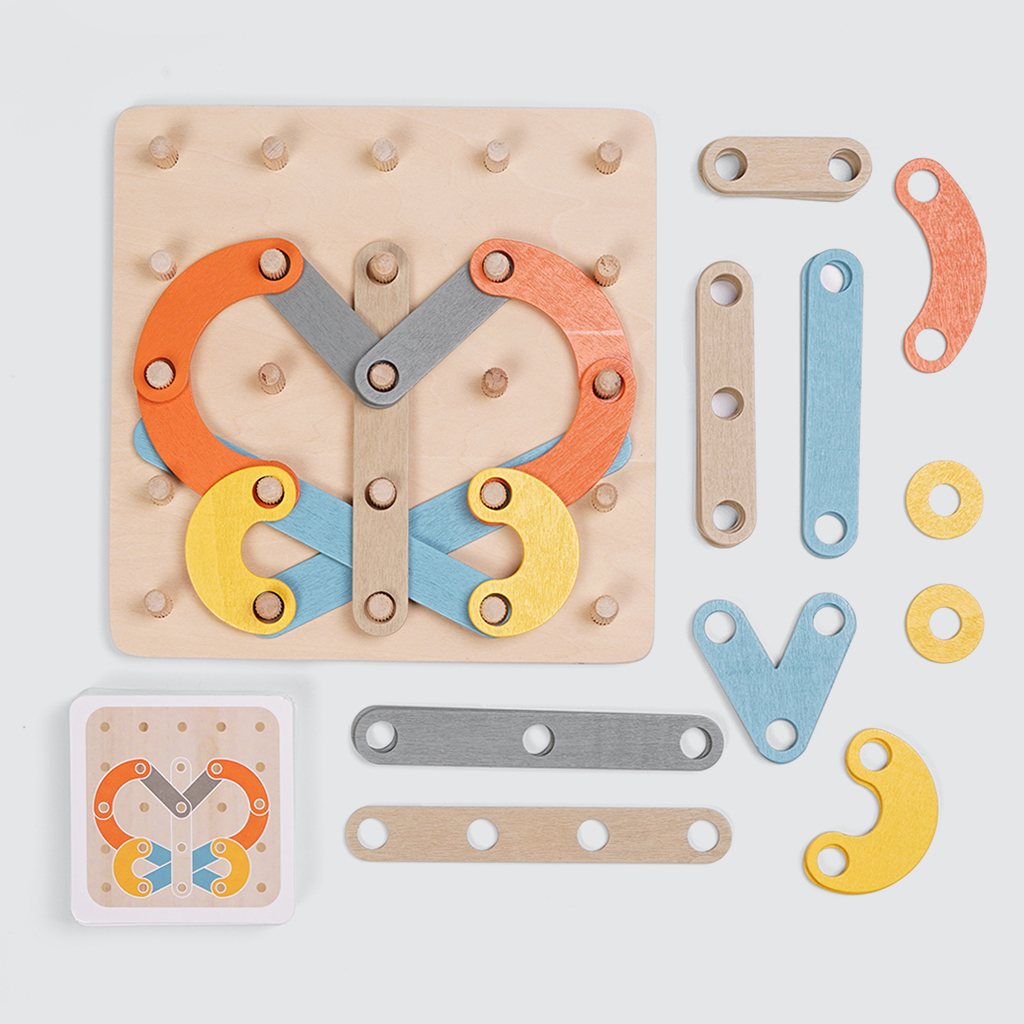 Kiddiposh - Mainan Anak YUKO Montessori Creative Peg Board Puzzle By Liliboo