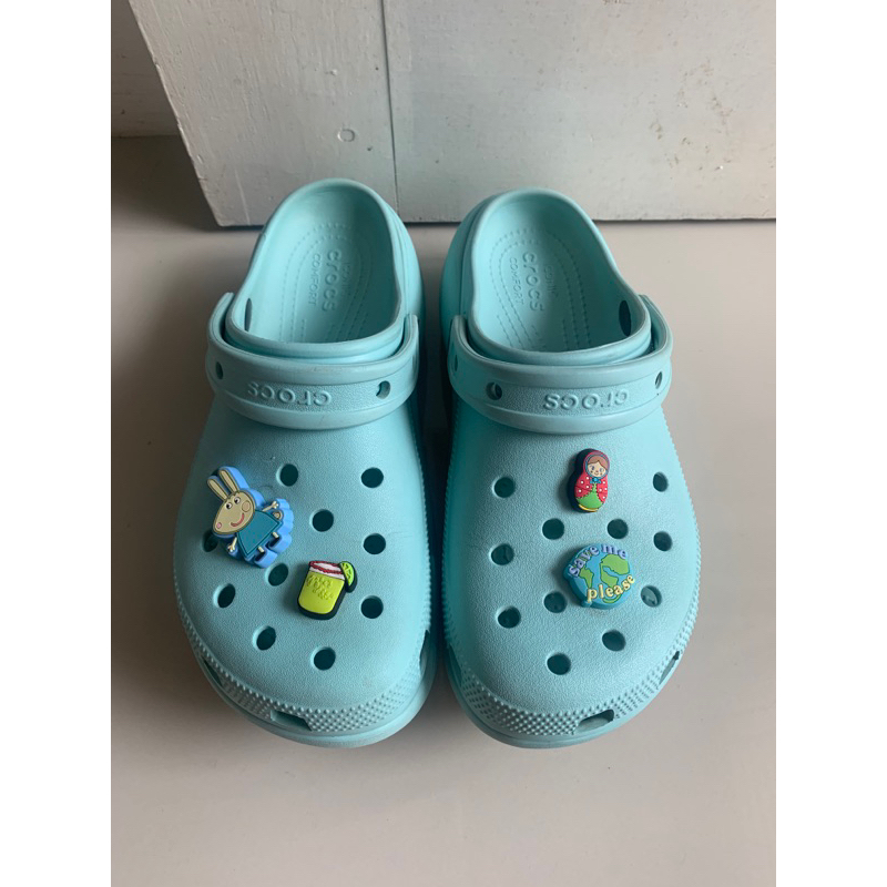 Preloved cr0cs platform original with jibbitz ori