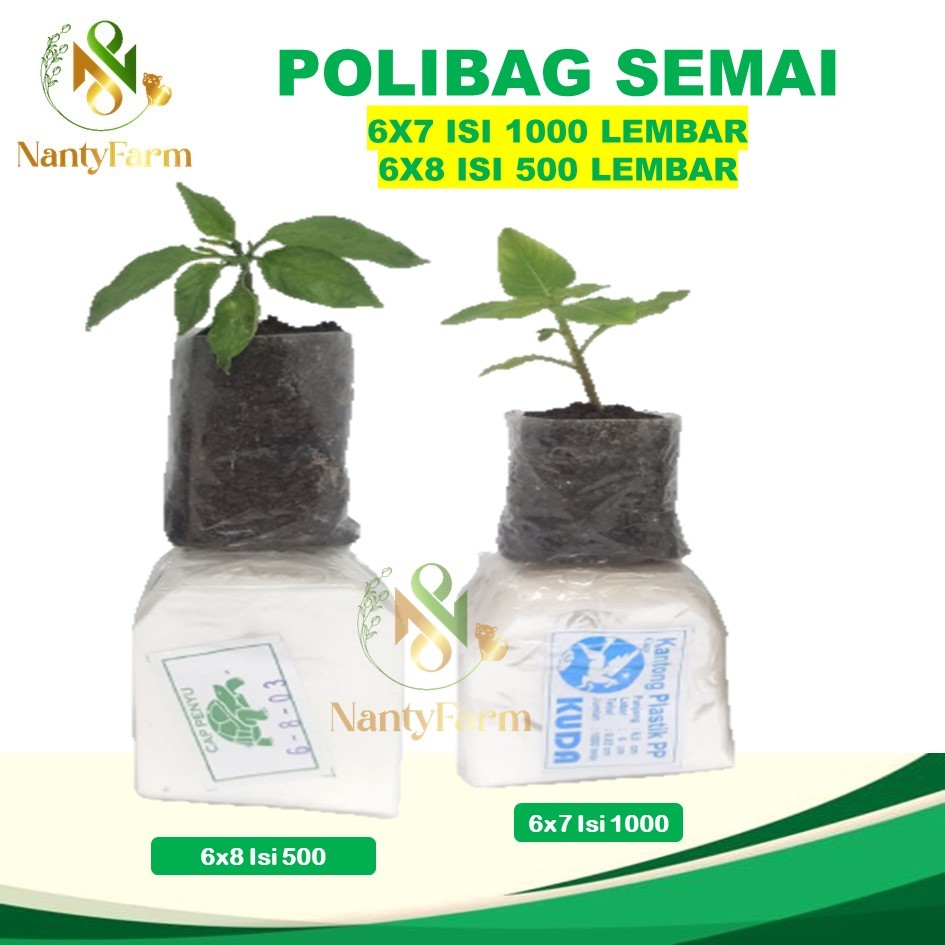 Plastik Polybag Polibag Polibeg Semai Bibit Prmbibitan ukuran 6x7 6x8