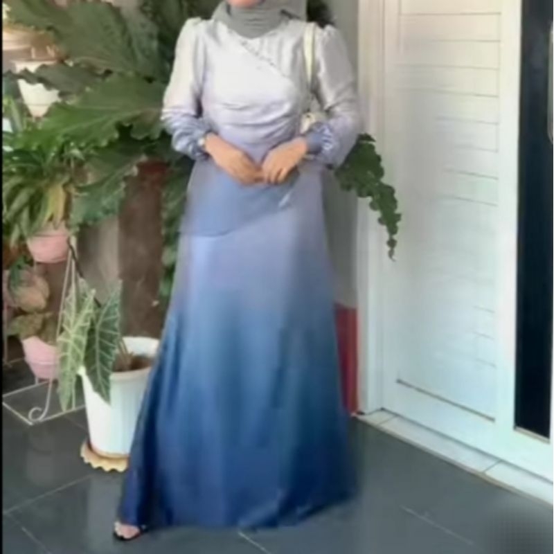 DRESS PESTA GRADASI WARNA/OMBRE DRESS PESTA BRIDESMAIDS KONDANGAN