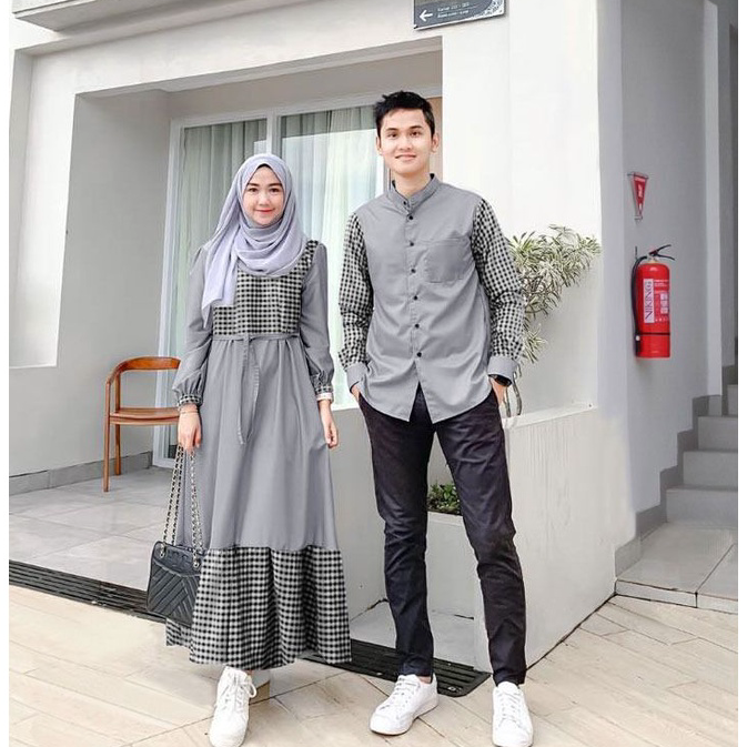 ➤➪✼✰ GH - CP DAMARA / COUPLE MUSLIM PASANGAN / BAJU PASANGAN MUSLIM / GAMIS WANITA DAN KEMEJA PRIA /