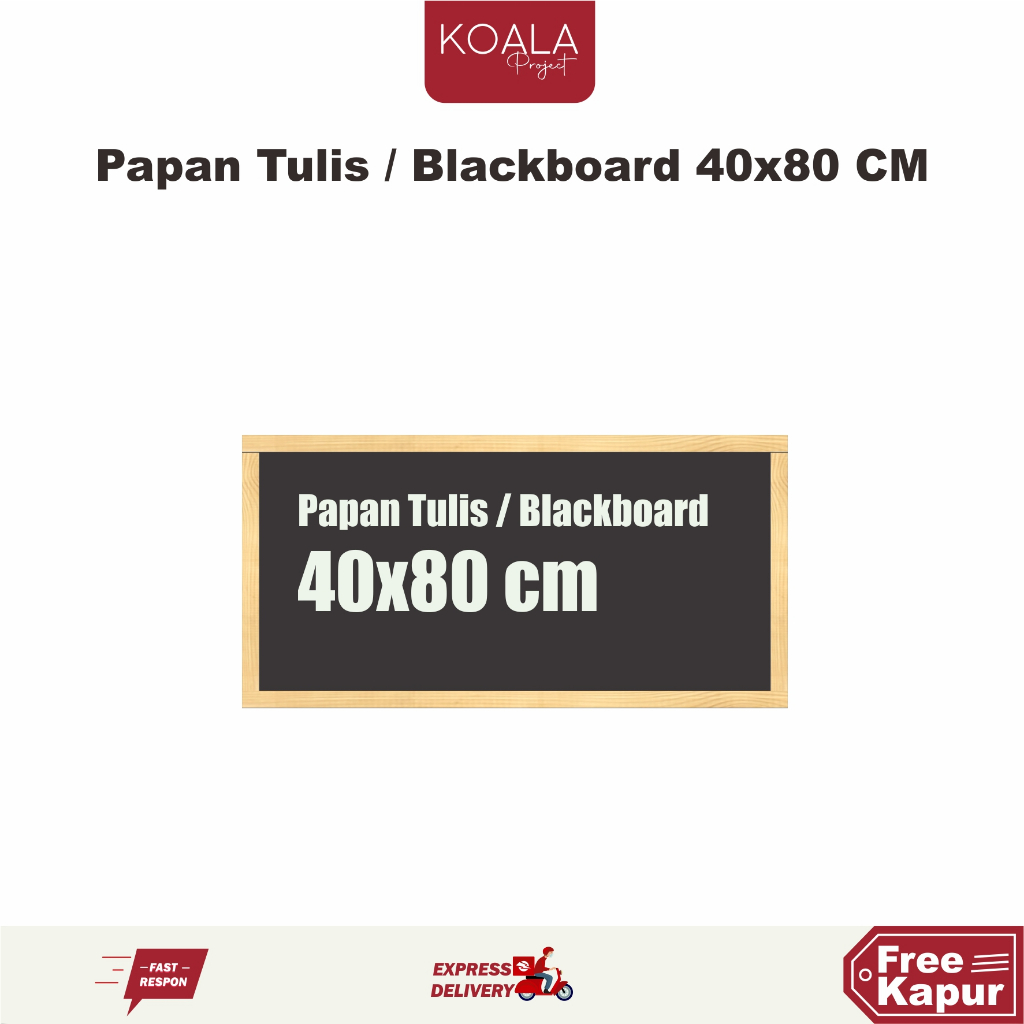 

PAPAN TULIS KAPUR HITAM BLACKBOARD CHALKBOARD 40X80 CM KOALA PROJECT