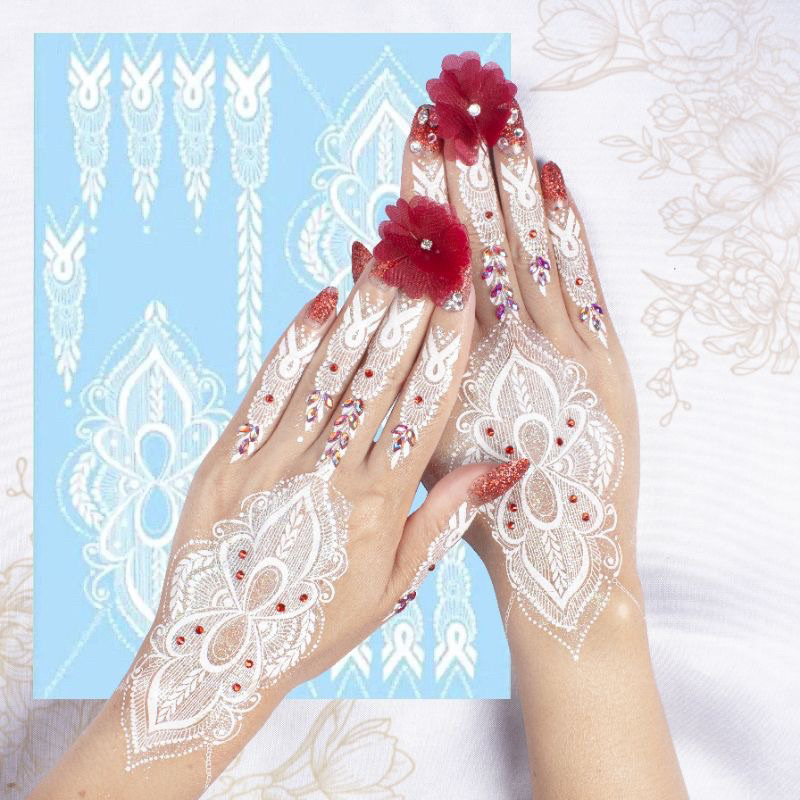 HENNA INSTAN PUTIH / HENA STIKER / HENA TEMPEL HENNA PUTIH STIKER