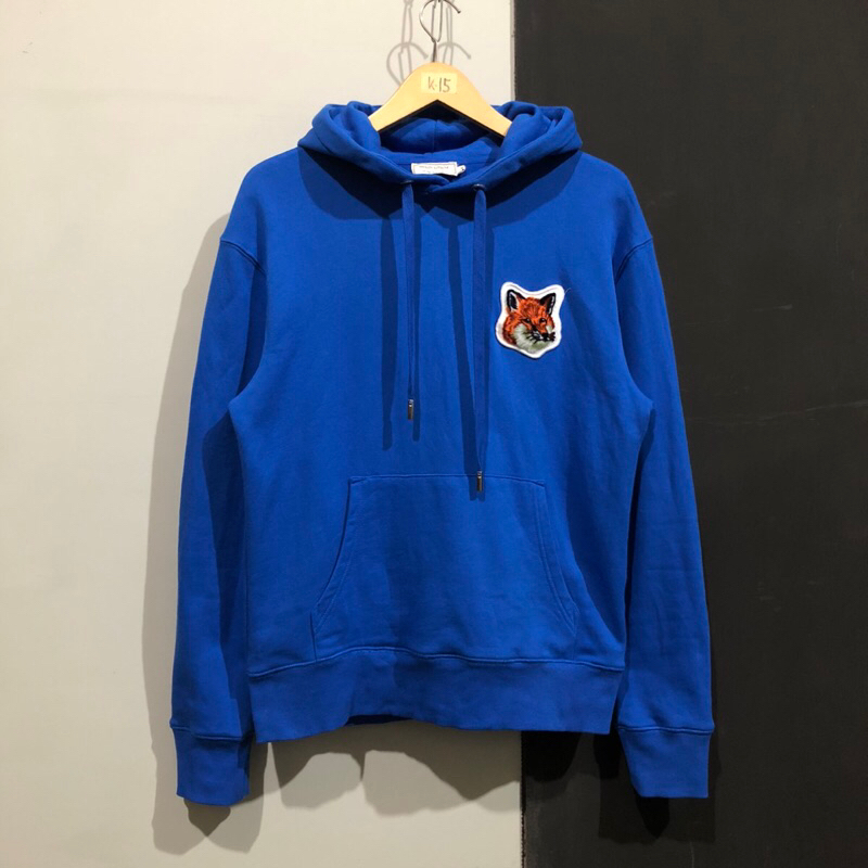 HOODIE MAISON KITSUNE FOX HEAD PATCH BLUE