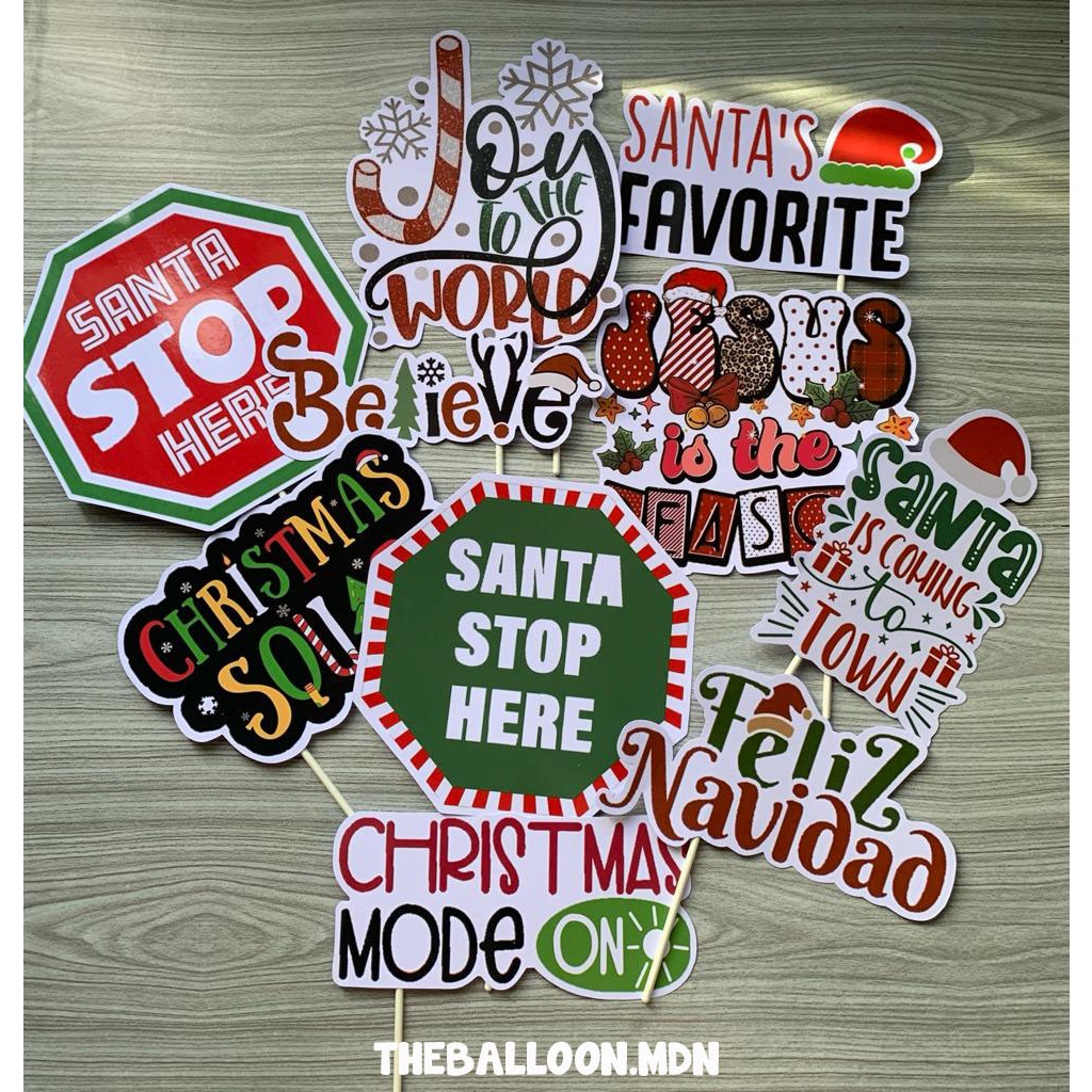Props Photobooth Natal / Merry Christmas / Perlengkapan Foto / Dekorasi Foto