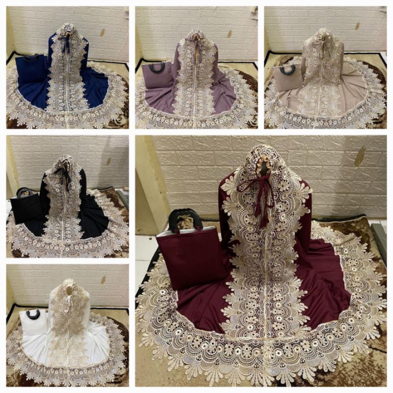 MUKENA RENDA MEWAH/MUKENA MIKRO RENDA/MUKENA LEBARAN