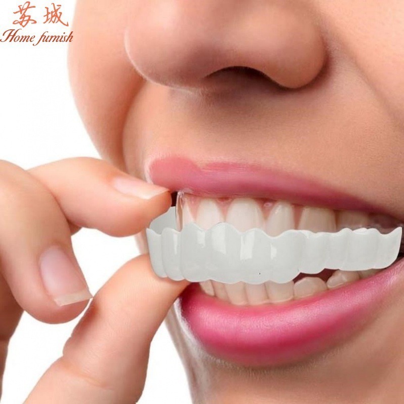 Gigi Palsu Instan Atas Bawah Veneer Perawatan Kecantikan Gigi Berlubang Lepas Pasang Untuk Makan Satu Set Snapon Smile Putih 100% Authentic Silikon