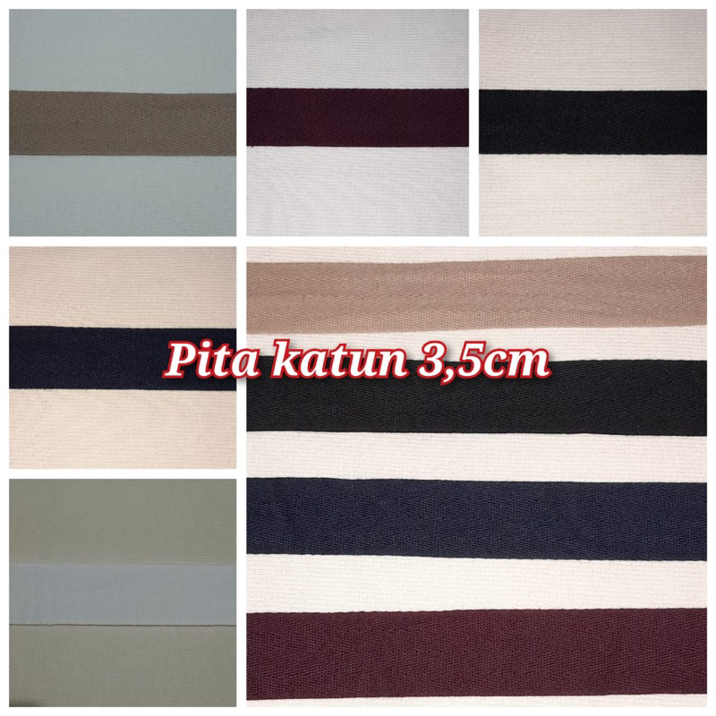 

pita Katun serat pangkat 3,5cm (isi 10mtr harga 25.000)