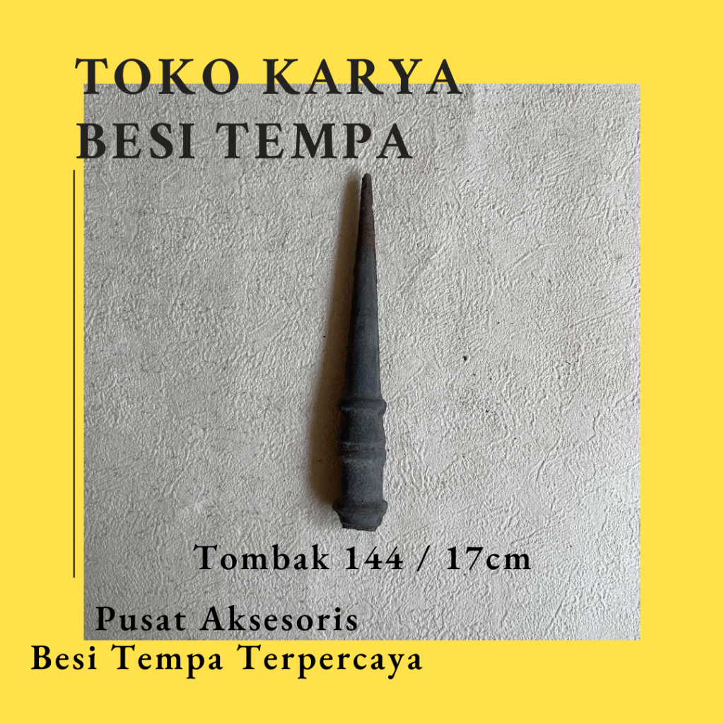 Ornamen Tombak Besi 17 cm & 14 cm / Ornamen Pagar Besi Tombak Cor / Ornamen Besi Tempa / Ornamen Pag