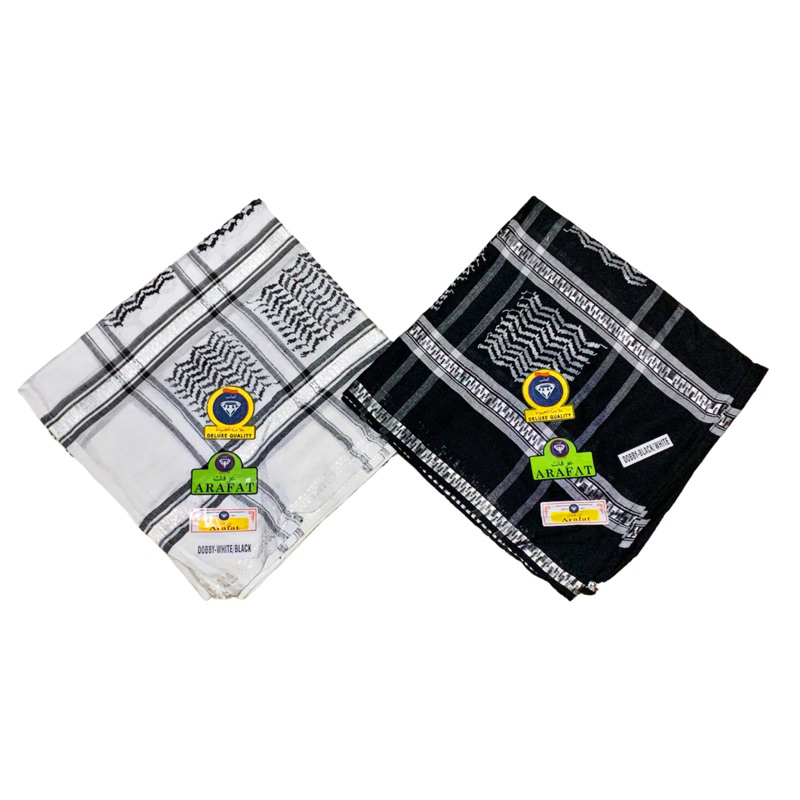 Sorban Arafat Palestine Non Rumbai Hitam Putih