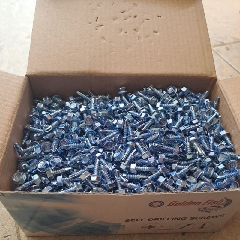 1500 pcs baut driling 8x13 merk GOLDEN FISH, baut galvalum, baut baja ringan