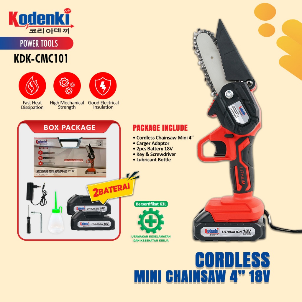 Chainsaw gergaji 4" rantai elektrik mini mesin potong kayu cordless Chainsaw gergaji rantai elektrik