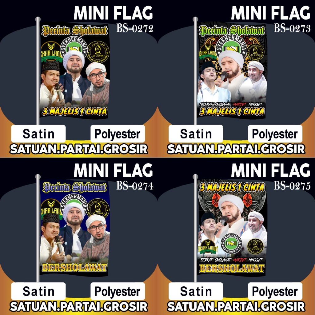 Bendera Custom 3 Majelis 1 Cinta Syekhermania