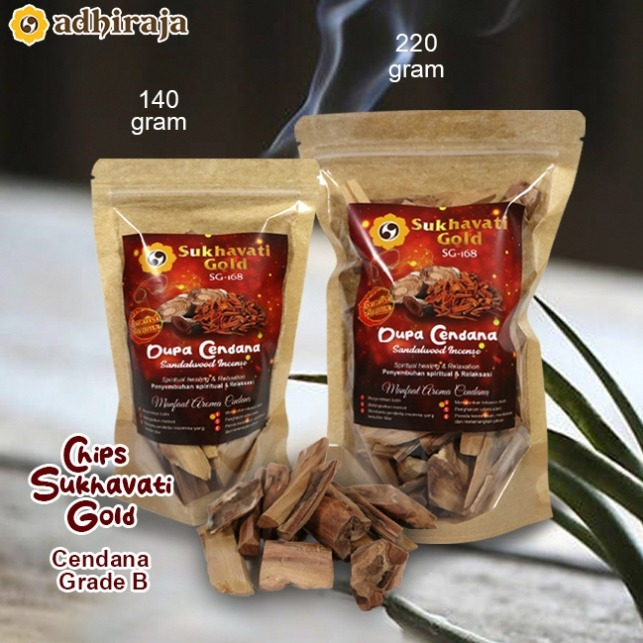 Kepingan Kayu Cendana Chips Sandalwood Gold Sukhavati Grade B