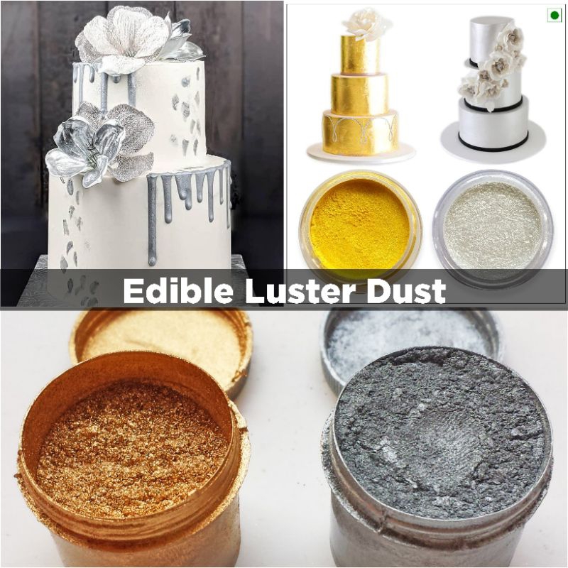 

Luster dust edibel GOLD SILVER/Bubuk Pewarna kue shimmer (2gr)