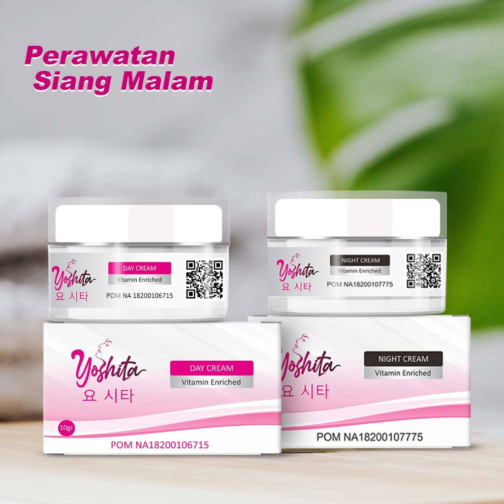 Paket krim siang malam yoshita skincare memutihkan dan mencerahkan wajah