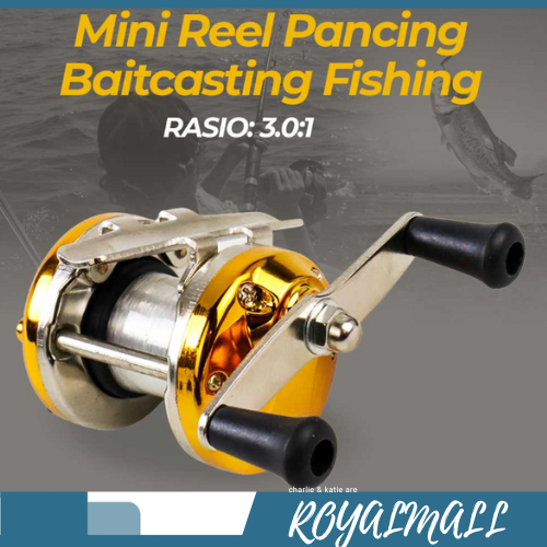 Mini Reel Pancing Baitcasting Fishing 3.0:1 / Reel Rel Rill Gulungan Katrol Alat Tarikan Pancing Man