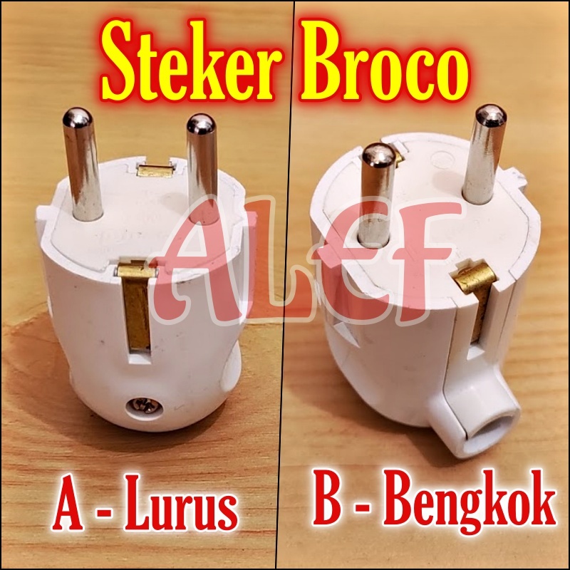 Steker Broco lurus bengkok 13310-55 13312-55 bengkong Colokan Listrik