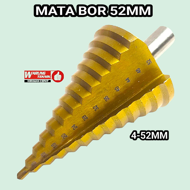 STEP DRILL MATA BOR PAGODA KERUCUT TITANIUM 52MM