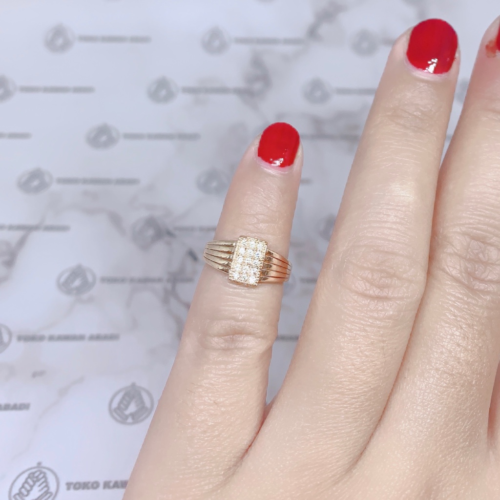 Cincin Anak Perempuan Xuping Gold Permata Kotak *01
