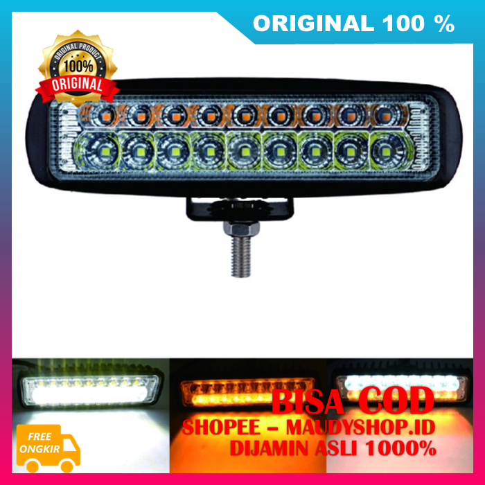 Spotlight 18 Mata LED 3 Warna Universal Lampu Tembak Motor Mobil Universal ASLI ORI