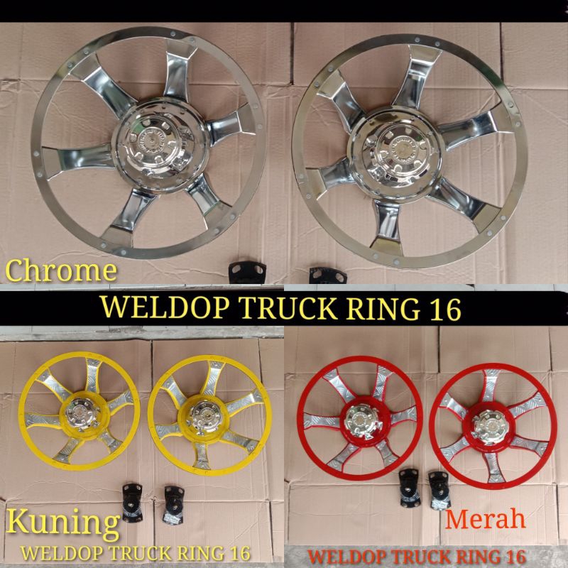 Weldop dop roda belakang truck ban doble ring 16