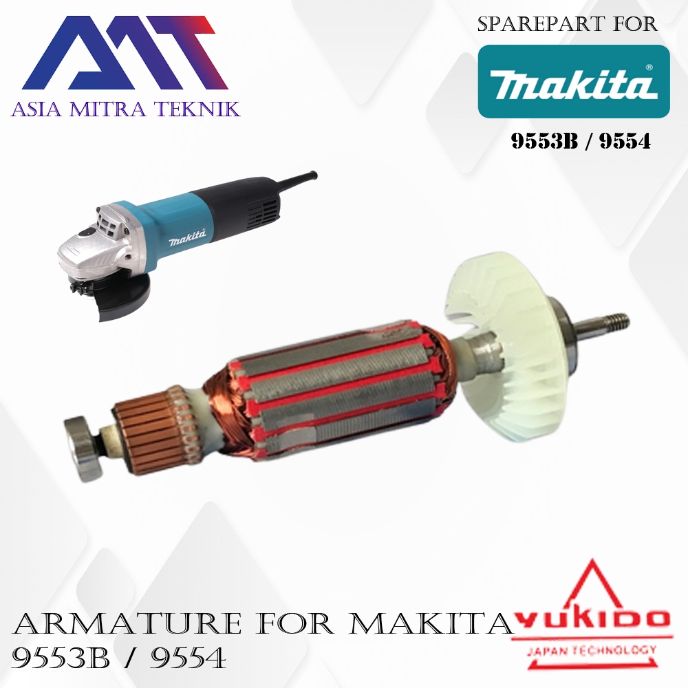 Sparepart Armature Mesin Gerinda Tangan MAKITA 9553B / 9553 B / Angker Dinamo Gurinda MAKITA 9553 B 