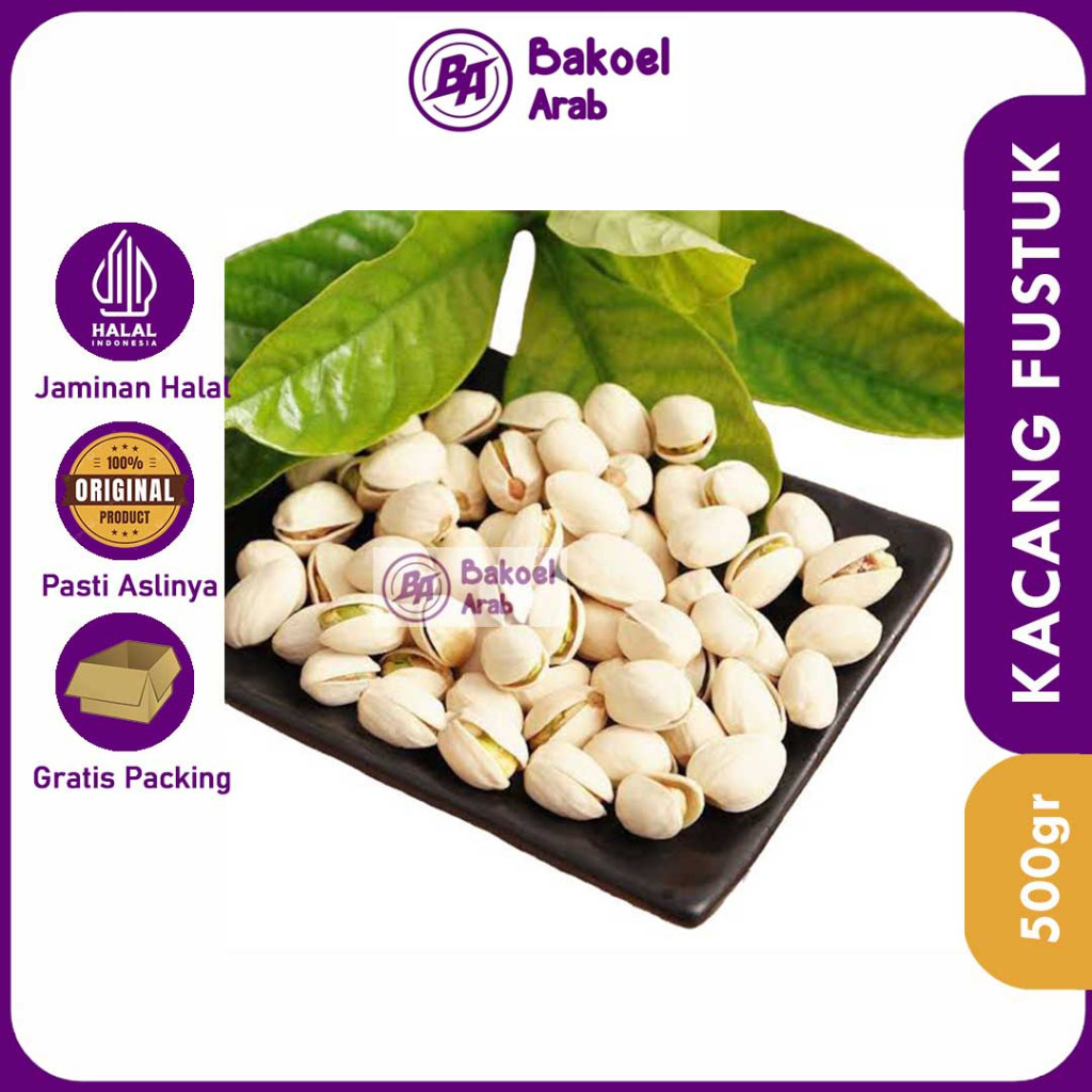 

Kacang Fustuk Pistachio 500GR Kacang Kulit Putih Khas Arab Original Siap Makan Berkualitas Premium Bergizi Untuk Oleh Oleh Haji Umrah