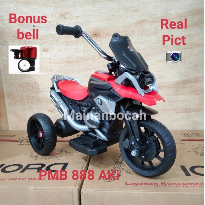 Motor Aki PMB M-888 Mainan Anak Motoran Aki PMB M888 Sepeda Roda Tiga Motor Aki Cas