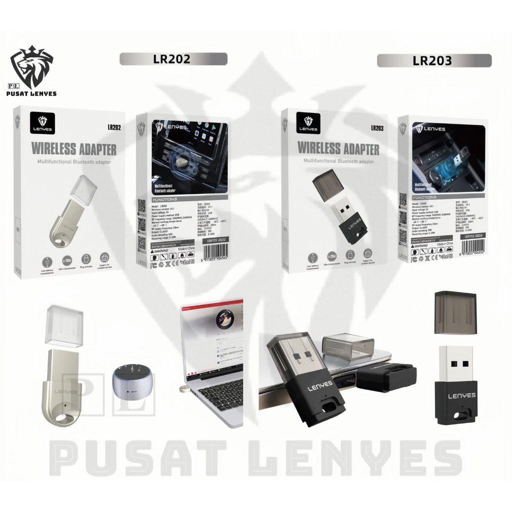 LR202 LR203 - Bluetooth Receiver LENYES LR-202 LR-203  USB Wireless Adapter 5.1 Alat Bluetooth Salon Speaker Audio Mobil