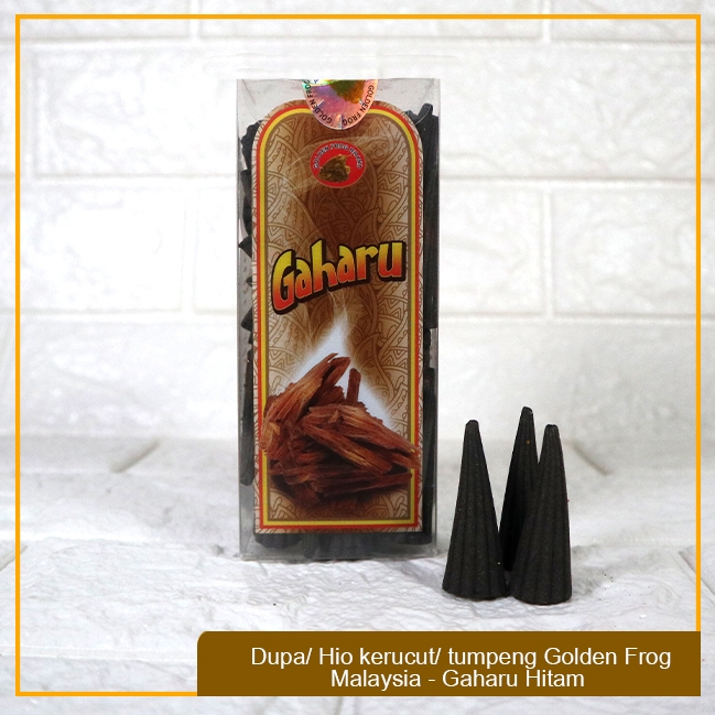 Dupa Hio Buhur Kerucut Cone Golden Frog Malaysia - Gaharu Hitam 50pcs