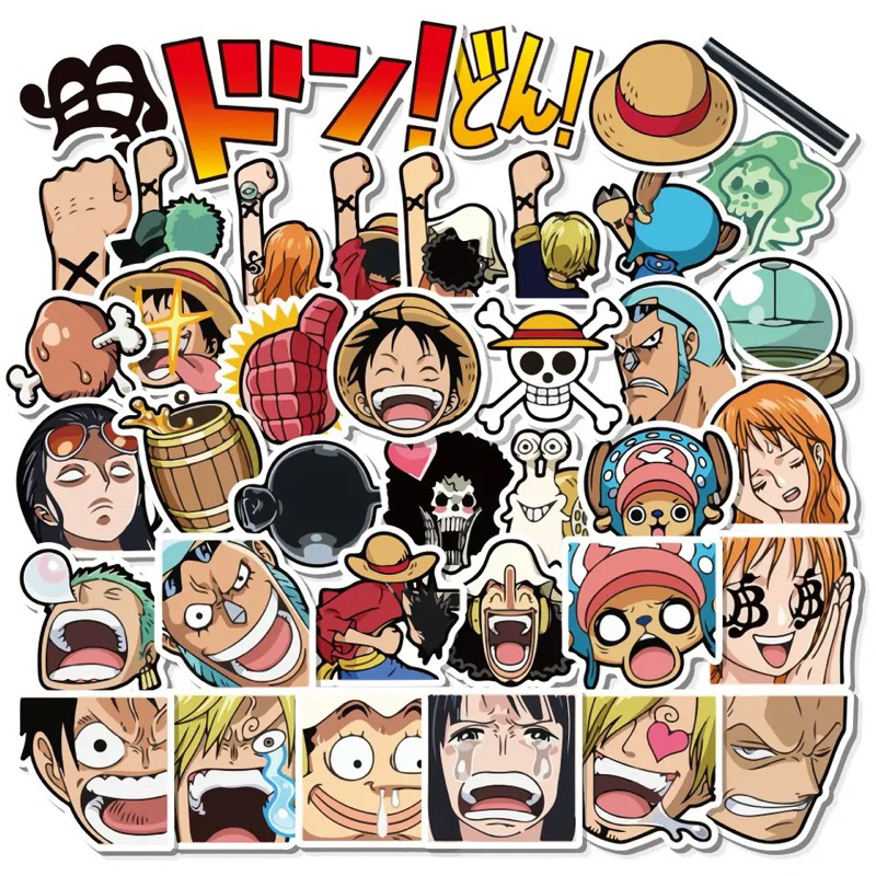 

Ready 40PCS Stiker Kartun Anime One Piece Lucu Stiker Kulkas Gitar Laptop Motor Tahan Air Hadiah Stiker Grafiti