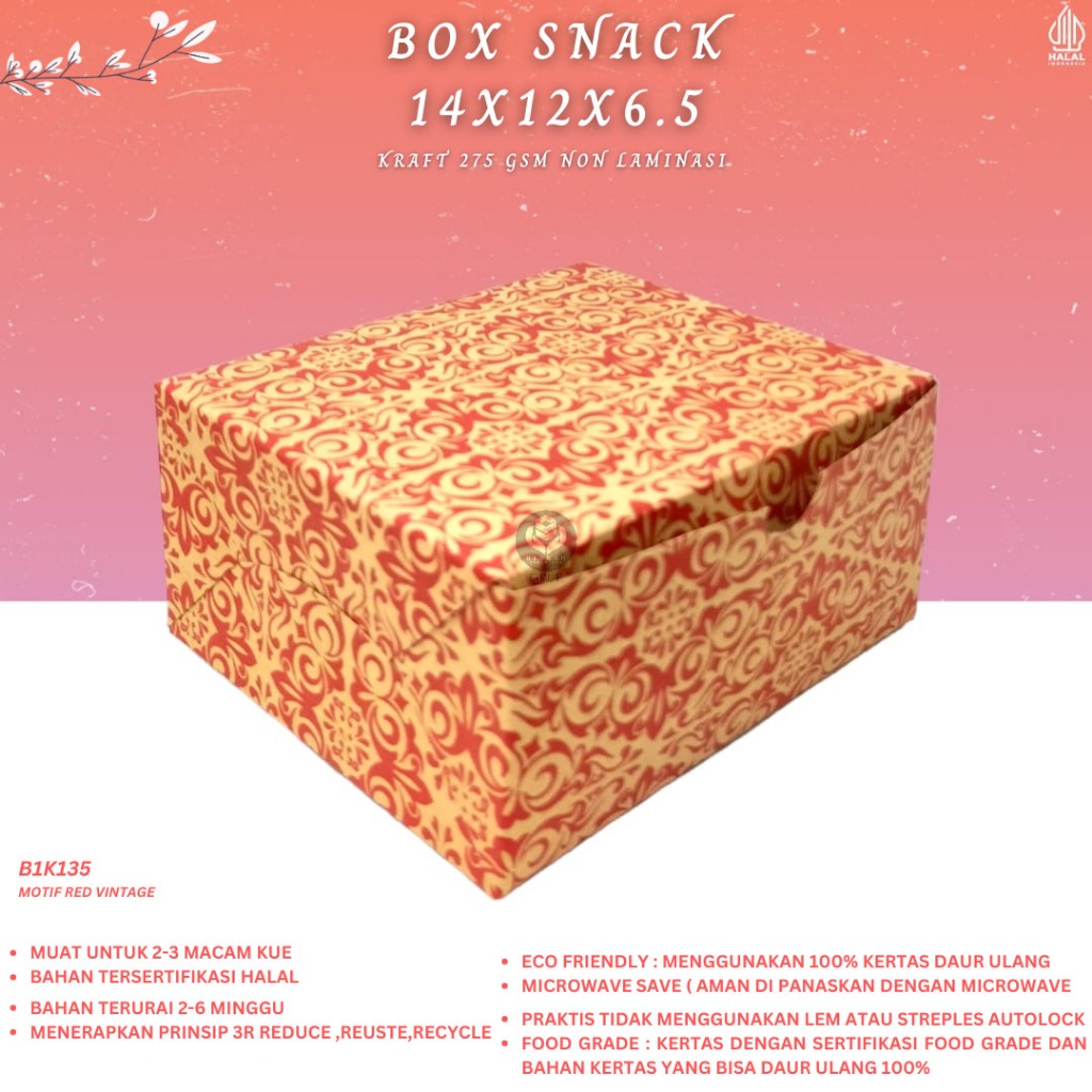Dus Snack 14X12 Snack Box-No Laminated (B1K135-14X12X6.5-)