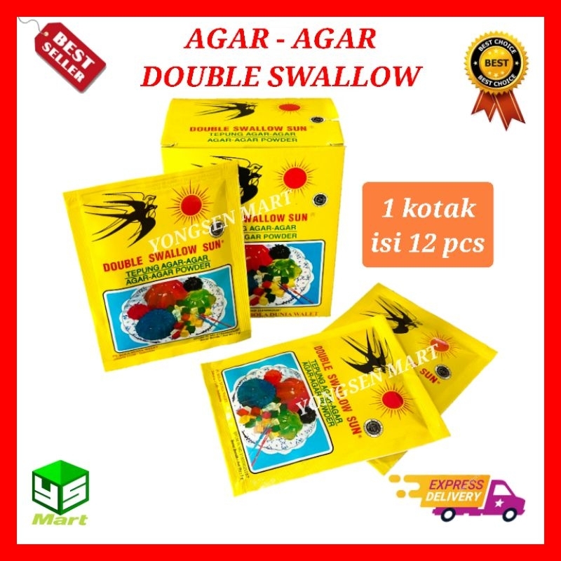 

( 1 kotak ) Agar agar double swallow sun matahari powder cap dua walet