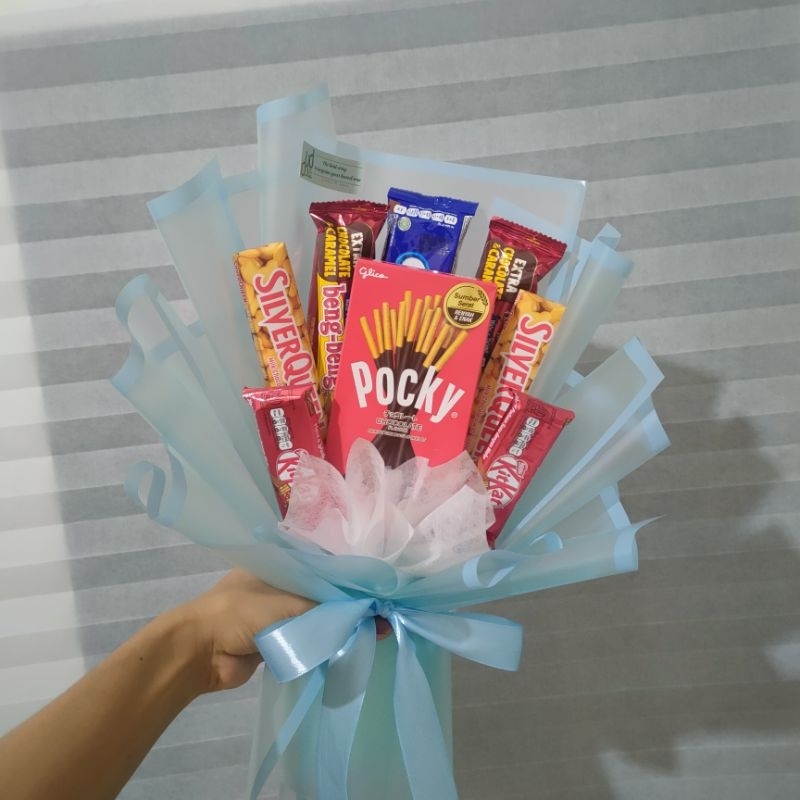 

buket paket Geranium / Snack bouquet / buket snack