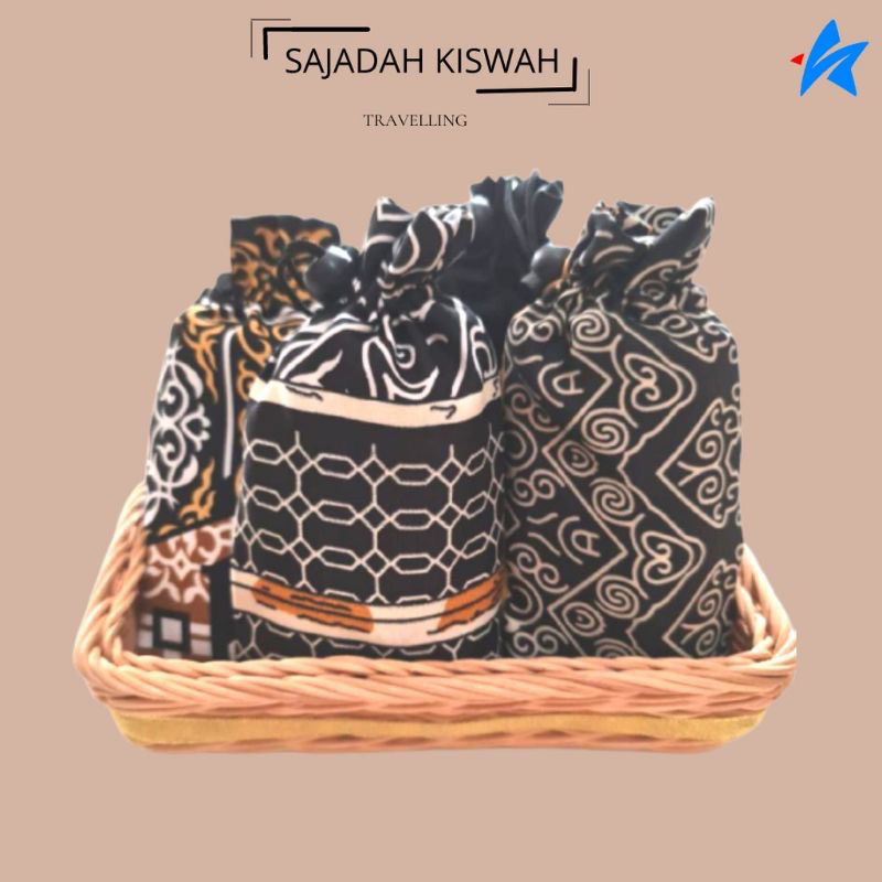 Sajadah Travel Motif Kiswah | Sajadah Pouch Kiswah| Sajadah Polyester