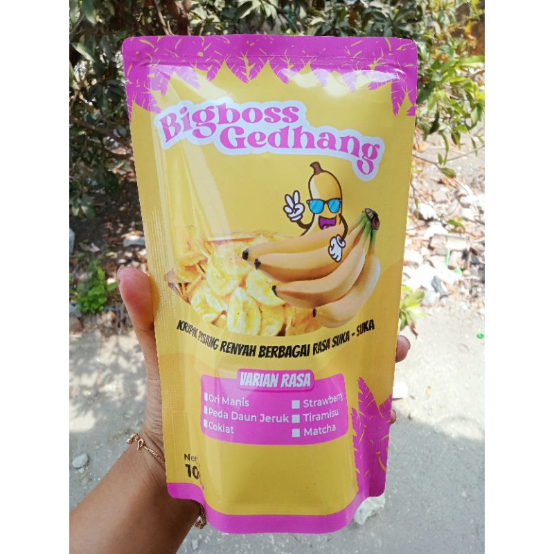 

Keripik Pisang Bigboss Gedhang Keripik Kaya Rasa Cemilan Kemasan Pouch Makanan Ringan