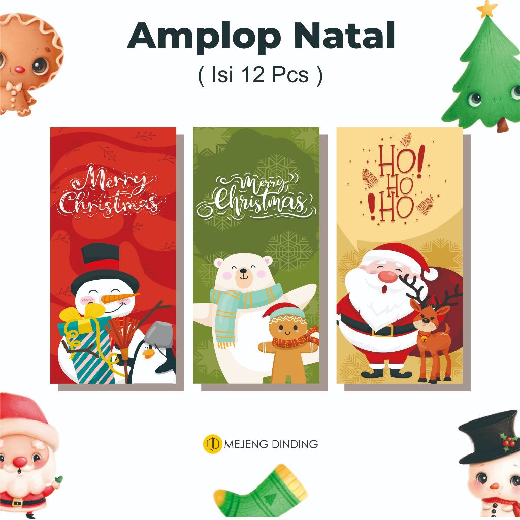 

(ISI 12 PCS) Amplop Natal / Amplop Natal Aesthetic / Angpao Natal / Ampau Natal / Merry Christmas / Amplop Natal Lembaran / Christmas Xmas Santa Claus Sinterklas / Angpao Natal Angpau Merry Christmas Hongbao Amplop Natal Ukuran Panjang 2