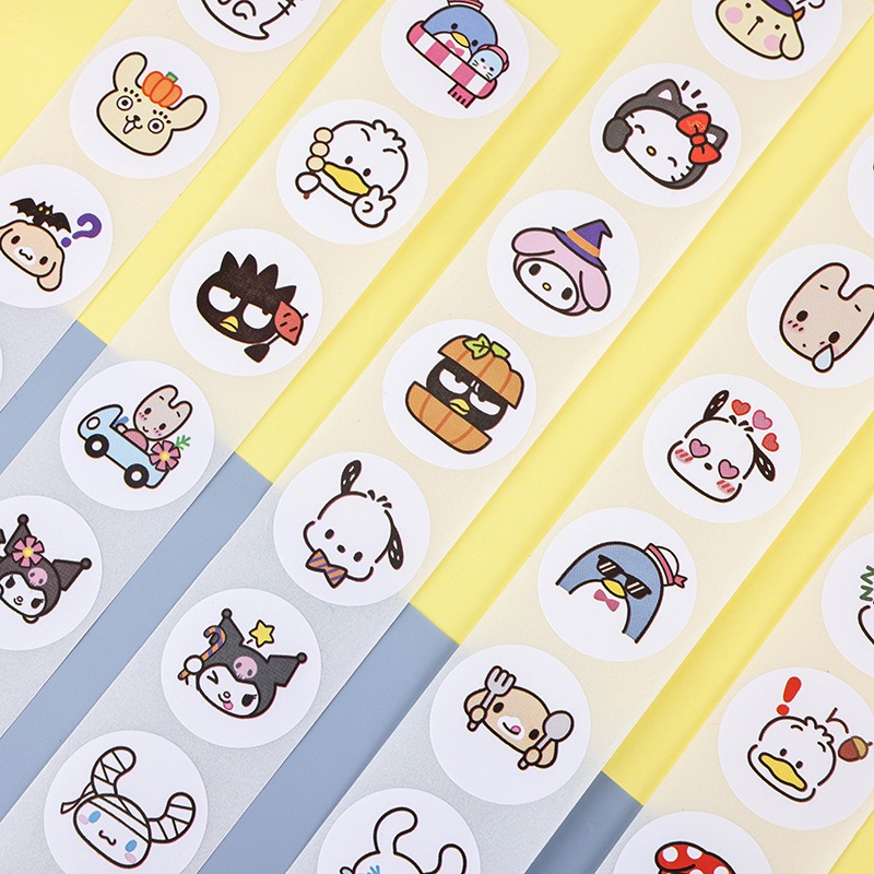 

50pcs Cute HALLOWEEN SAN RIO Cartoon Characters Seal Sticker Stiker Karakter Lucu Online Shop Seal Packaging Segel