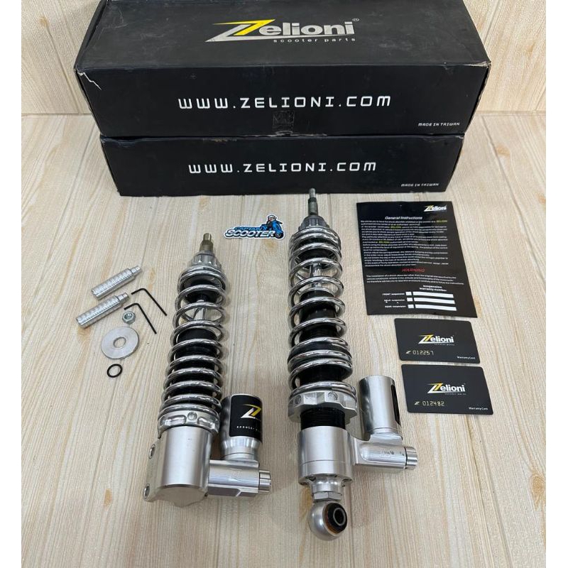 Shockbreaker Shock Zelioni Silver Chrome Vespa Sprint Primavera Second