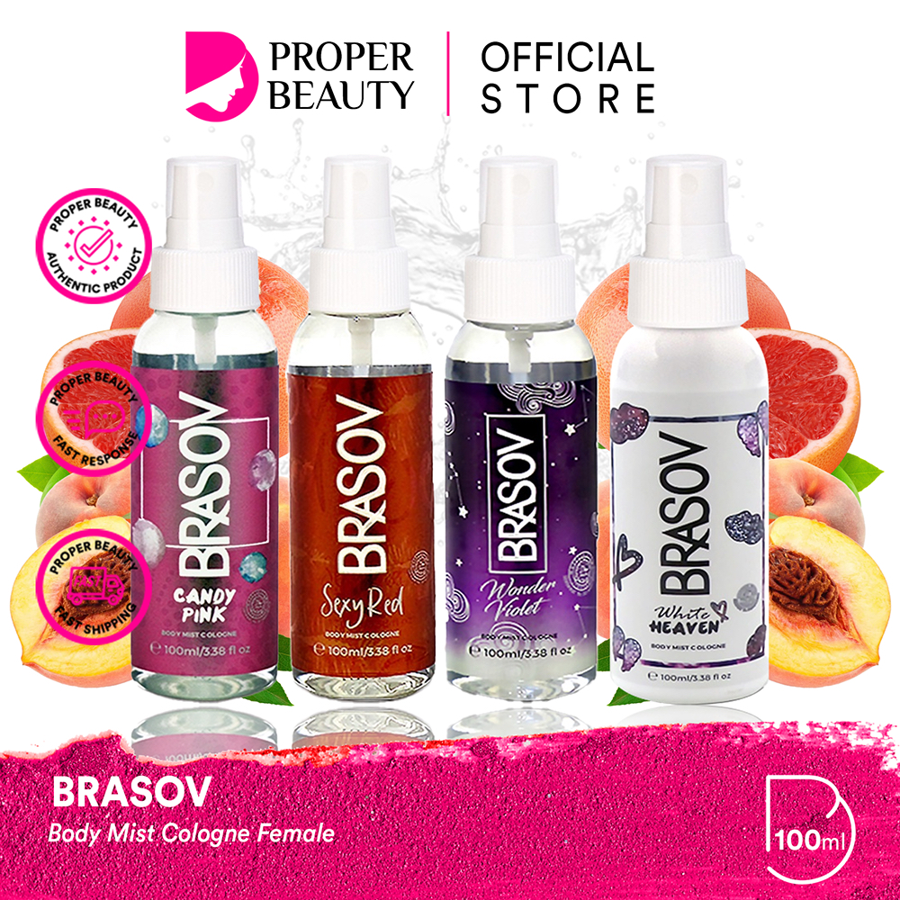 BRASOV Body Mist Cologne Female Indonesia / Body Mist 100ml / Parfum Eau De Parfume Scentations Frag