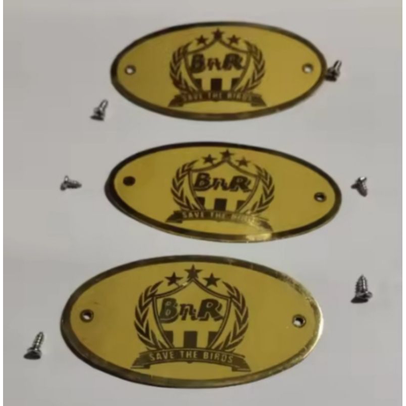 Logo BNR per biji sama baut merk asli copotan sangkar emblem B&R ori