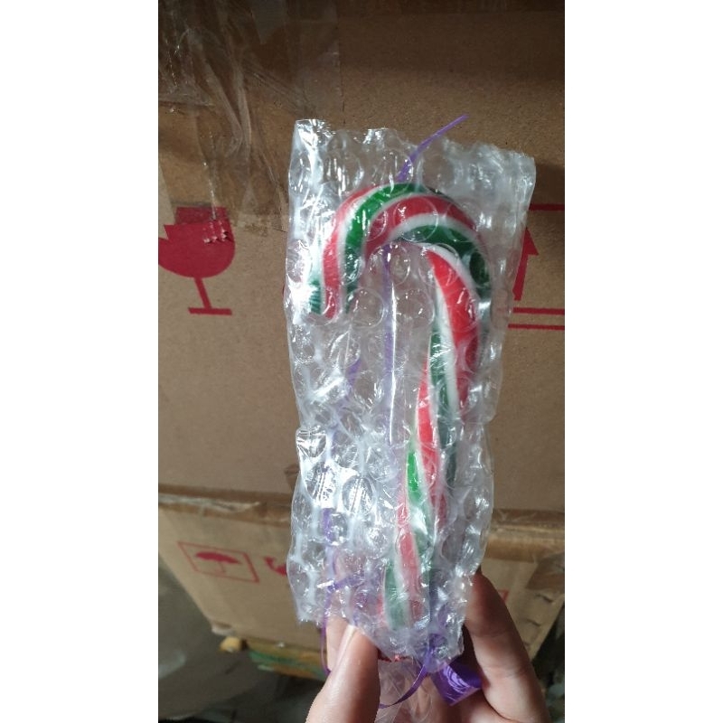 

Permen Tongkat Natal 15cm plastik warp+bublewarp