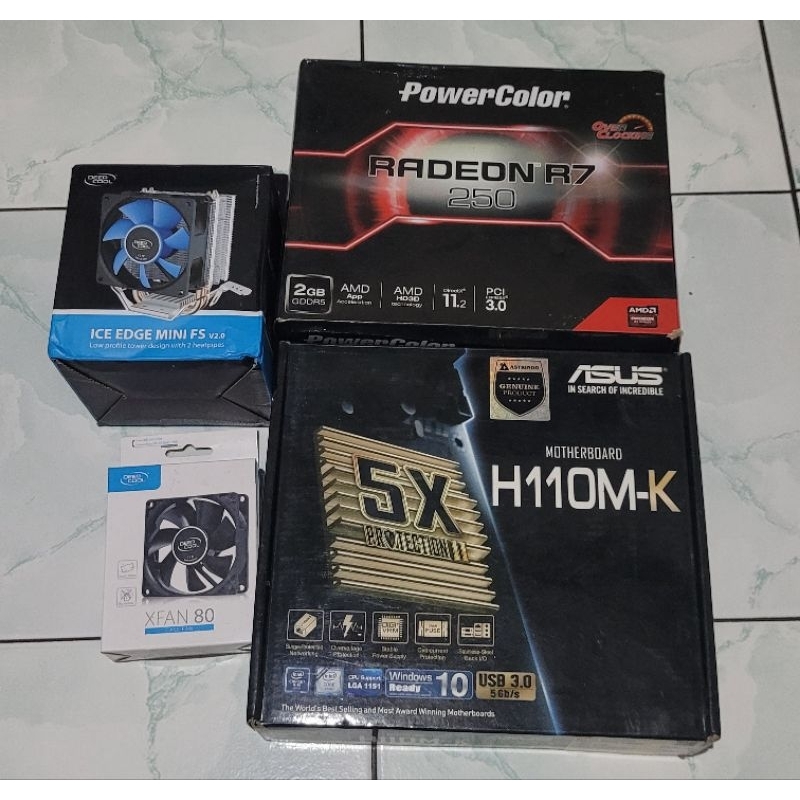 ASUS H110 + G4560 + RAM 4GBx2 2400Mhz + VGA R7 250 GDDR5 + HSF 2 PIPA