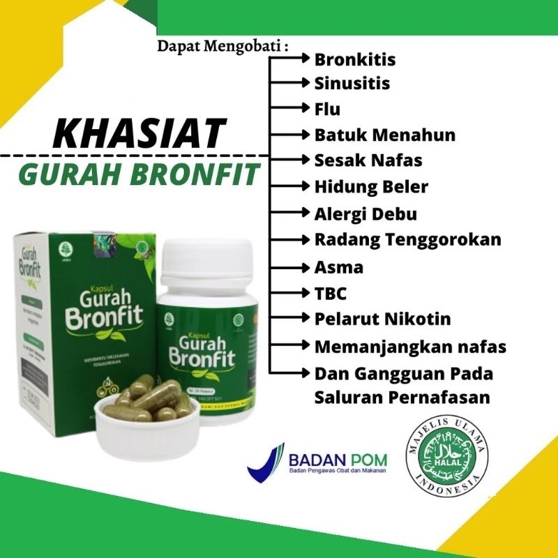 Kapsul Gurah Bronfit Naturafit Original BPOM Resmi isi 50 Kapsul/Herbal Gurah Kemasan Baru Dari Natu