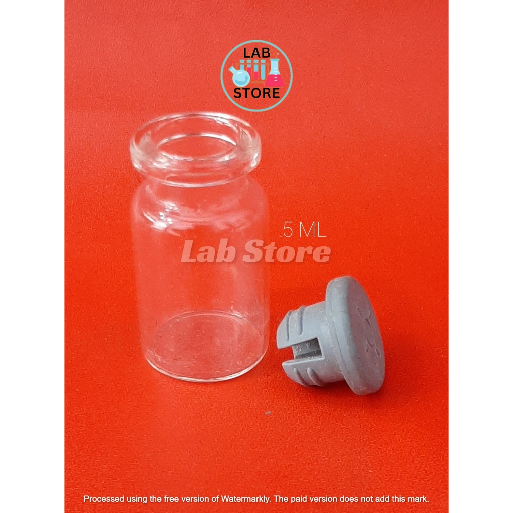 Botol Vial 5ml / Botol Vial Kaca 5ml / Botol Penisilin / Botol Rubber 5ml Per Pcs