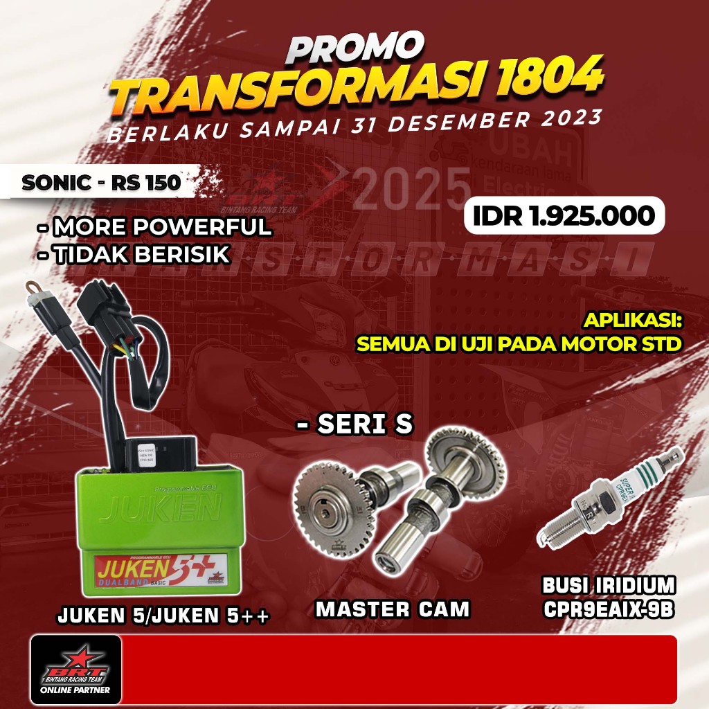 Paket ECU Juken 5 ++ dan Master Cam Sonic New