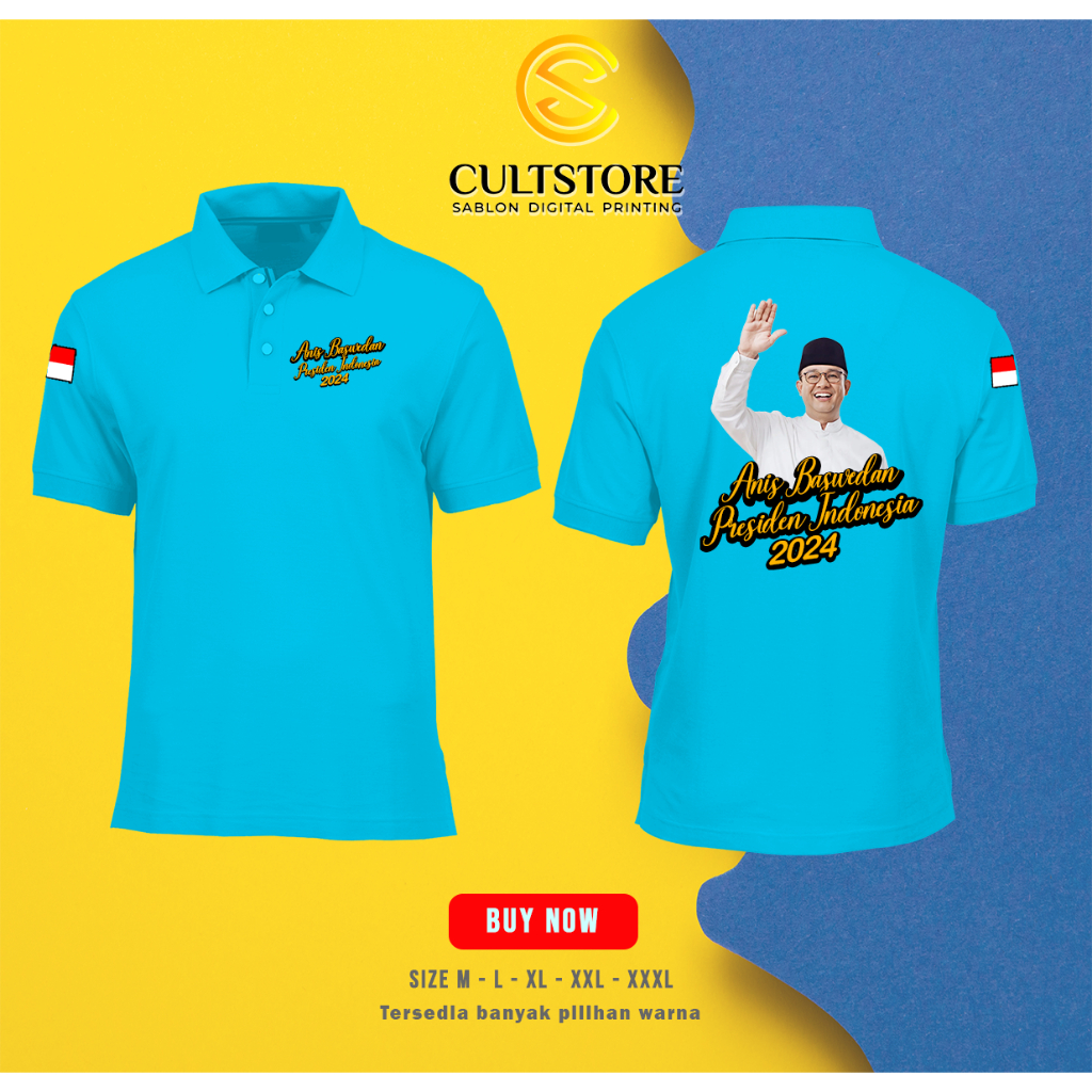 kaos polo anis baswedan presiden indonesia 2024 tim relawan anis